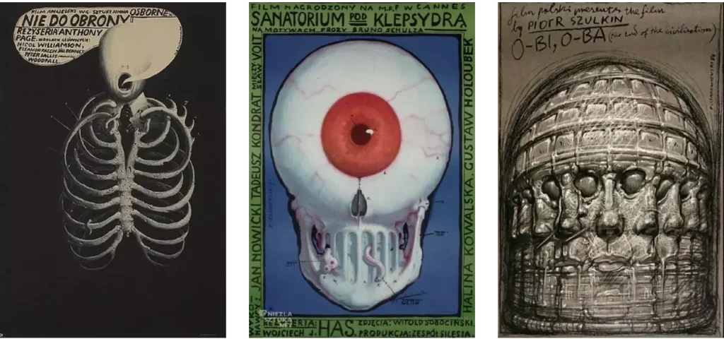 Polska Szkoła Plakatu. Trzy plakaty Franciszka Starowieyskiego – mistrza mrocznej wizji w Polskiej Szkole Plakatu: "Nie do obrony" wg Osborne'a, "Sanatorium pod Klepsydrą" Wojciecha Hasa na motywach Brunona Schulza oraz "O-Bi, O-Ba" Piotra Szulkina – omawiane w Akademii Projektowania Weroniki Wolskiej.
