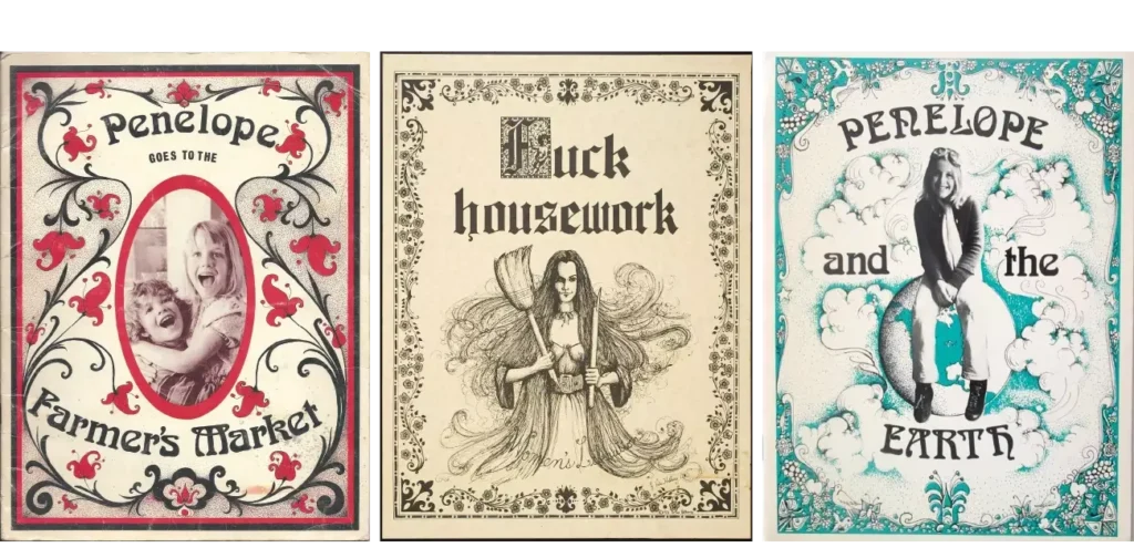 Shirley Boccaccio (Virtue Hathaway), projektantka graficzna XX wieku – plakaty „Fuck Housework" i „Penelope". Zagraniczne projektantki graficzne XX i XXI wieku. Kogo warto znać?